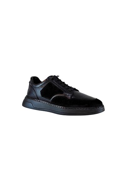 Who What Wear Men's Wshoes Genuine Leather Rubber Laced Handmade Sneaker Upper Nubuck Leather Detailed Shoes 25Wm0315