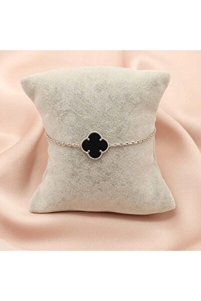 Bijuteria SORELLY Bratara Argint Floare Onix 1.5 cm