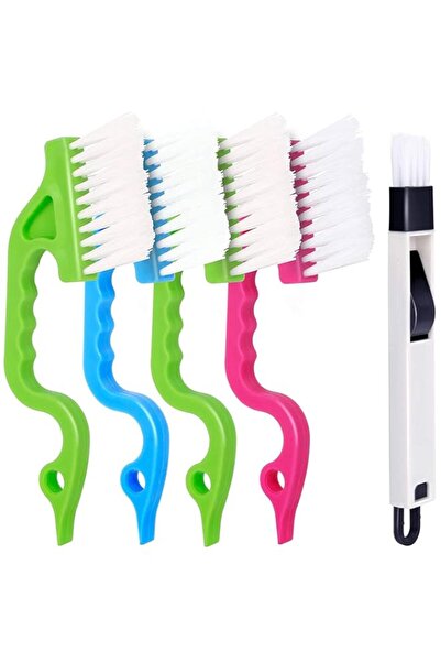 Generic 5 قطع أدوات تنظيف لفجوة أخدود النافذة، 4 قطع فرشاة تنظيف مسار انزلاق ...