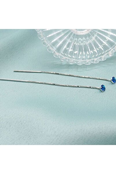 Bijuteria SORELLY Cercei Argint Fir cu Piatra Zirconia Albastra