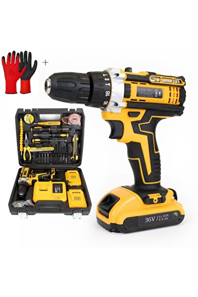 BUGHY'S Електрическа бормашина и отвертка, безжична, 30 аксесоара, 2 батерии