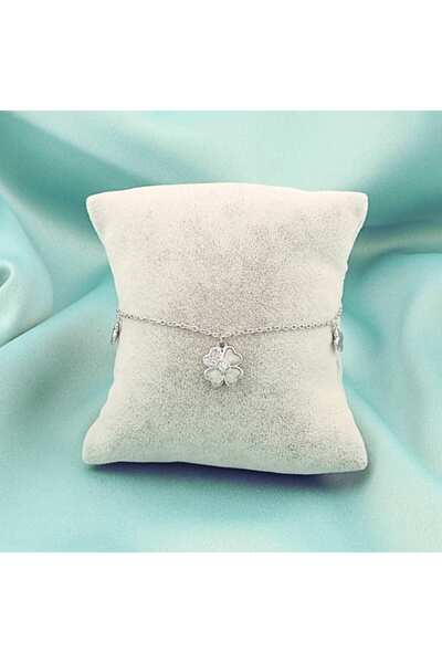 Bijuteria SORELLY Bratara Argint de Picior Trifoi Norocos cu Piatra Zirconia