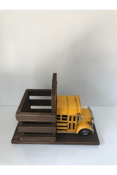 NOSTALJİM Decorative Metal Bus Board Pen Holder