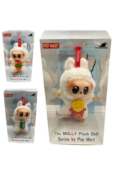 OEM Breloc de pluș premium Labubu Monsters Coca-Cola Collection, 17 cm
