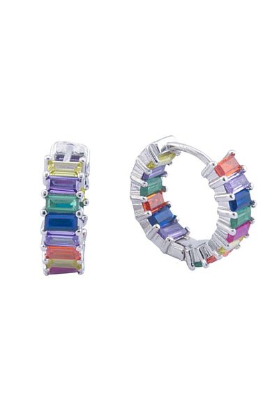 Bijuteria SORELLY Eternity Silver Earrings with Multicolored Stones