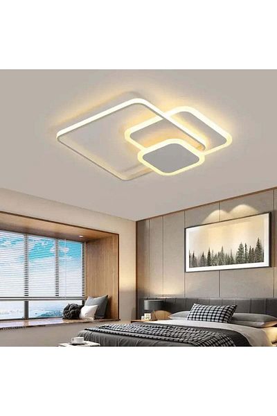 Alista Home LED Chandelier with Remote Control ANEMONA 75 W, 3 Squares, Cool/Warm/Neutral Light, Dimmable, White