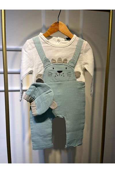 baume clothes Lion Embroidered Muslin Hat Slopet Jumpsuit
