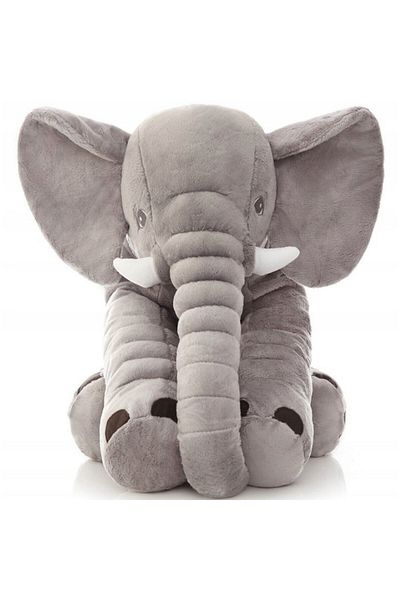 SERSIMO Plush Elephant Toy, Pillow Type, Washable, Hypoallergenic Filling, 70 cm, Gray