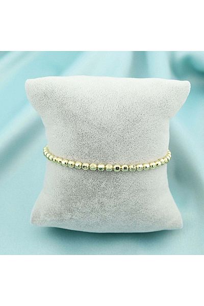 Bijuteria SORELLY Silver Bracelet with Gold Plated Hexagonal Balls 3 mm