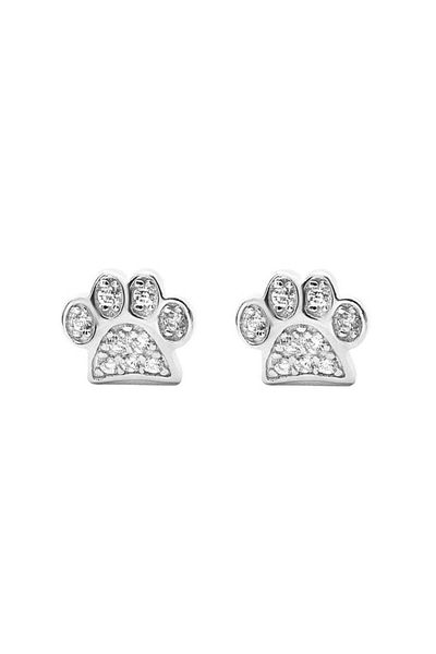 Bijuteria SORELLY Little Paw Silver Earrings with Zirconia Stones