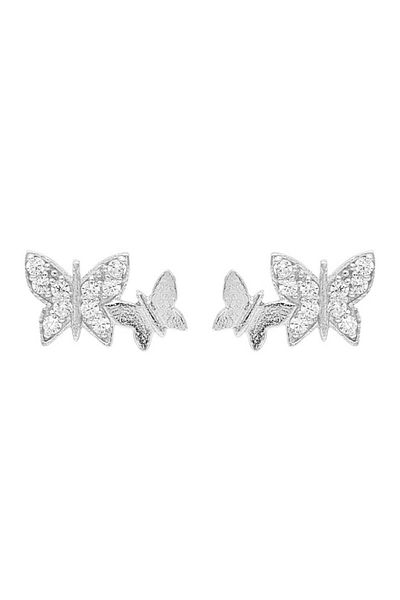 Bijuteria SORELLY Silver Butterfly Earrings with Zirconia Stones