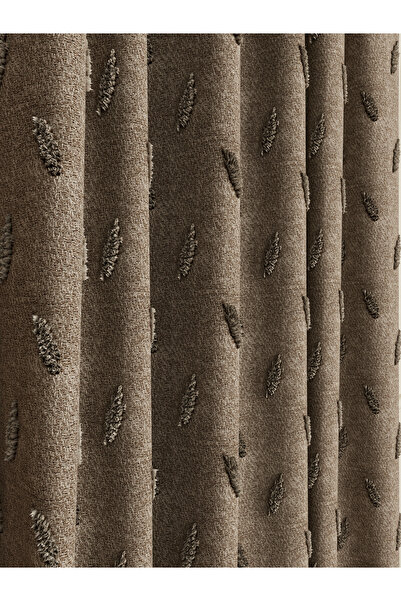 OnyxHome Barcelona Linen Bearded Fon Curtain Khaki