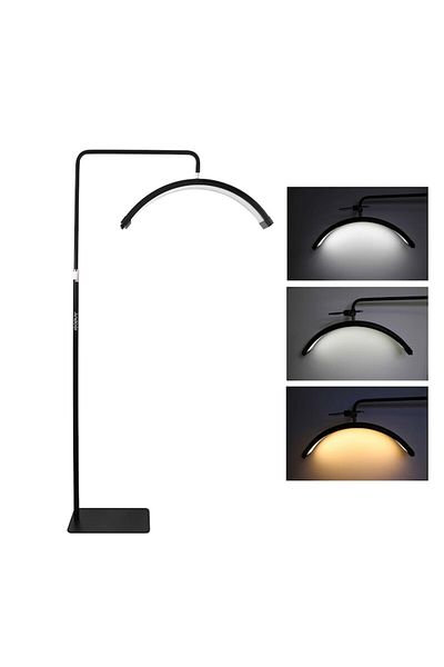 OEM Lampa LED Video de Podea, Forma Semiluna, Lumina de Umplere, 3200K-5600K, Reglabila, cu Stativ Metal