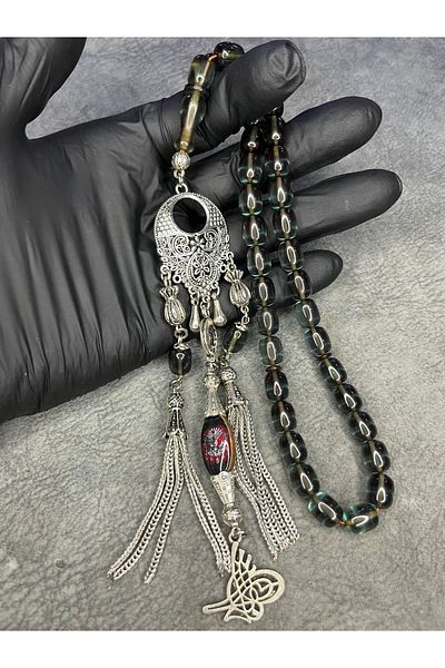 Mos Tespih Special Design Handmade Tassel High-End Crimping Amber Prayer Beads