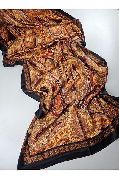 Webinay Home Ethnic Pattern Imported Voile Silk Shawl Scarf Hijab