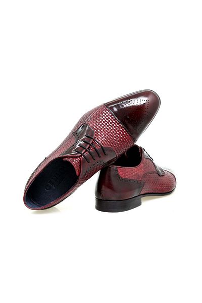 FRANCO CALVANI Bordo Color Lace-Up Genuine Leather Men's Shoes