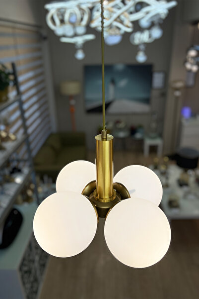 MINIMAL ETICARET VE BILGI TEKNOLOJILERI Globe Golden QUAD Sarkıt Cam Avize