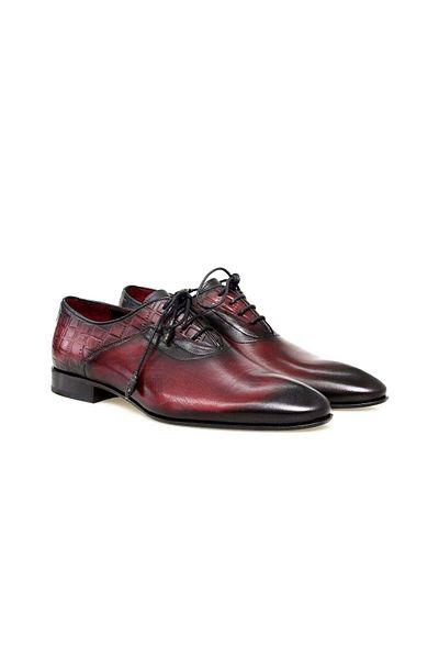 FRANCO CALVANI Bordo Color Lace-Up Genuine Leather Men's Shoes