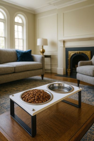 Okay Healthy Eating Stand for Cats and Dogs, Stainless Steel Stylish Design and Non-Slip Feet