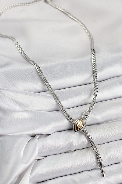 norsary Brass Elevator Snake Model Silver Color Women's Necklace