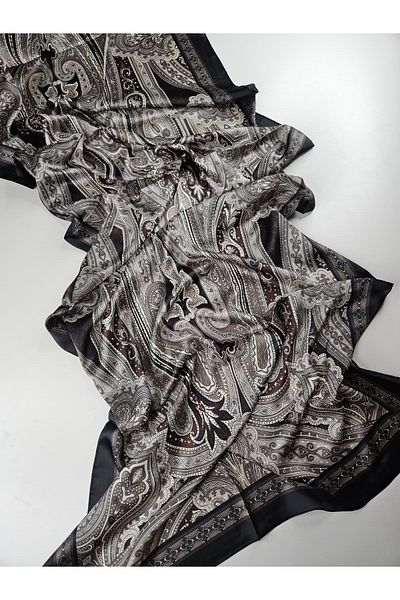 Webinay Home Ethnic Pattern Imported Voile Silk Shawl Scarf Hijab