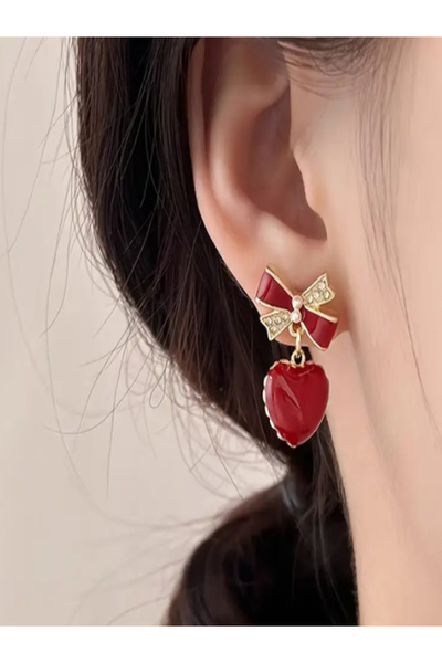 SEVVALERY KIRMIZI KALPLİ KÜPE