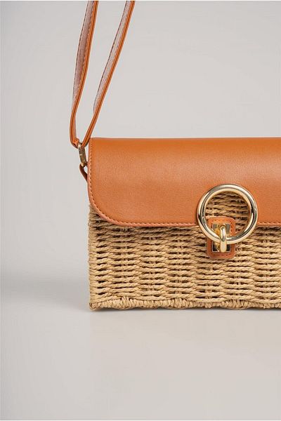 Galat Ççs Women's 17929 Small Size Straw Bag with Shoulder Strap