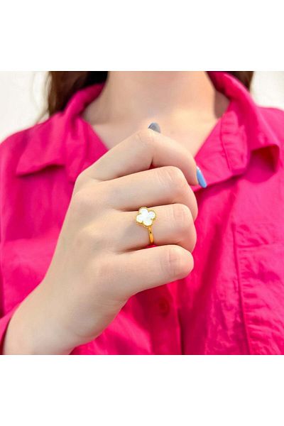 Bijuteria SORELLY Adjustable Silver Ring Flower with Mother of Pearl