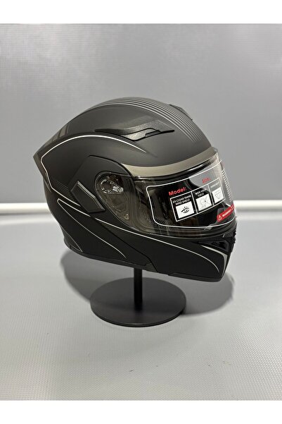 JK20 Jk-902 Güneş Vizörlü Çene Açılır Kask H8 GREY