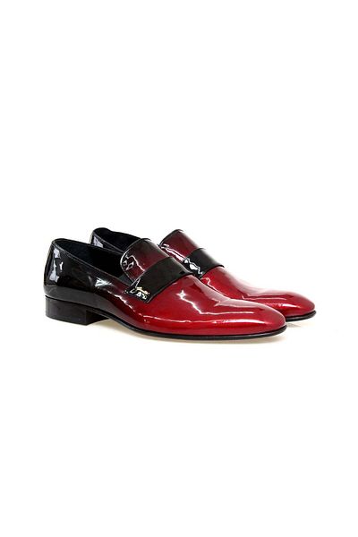 FRANCO CALVANI Red Color Laceless Genuine Leather Men's Shoes