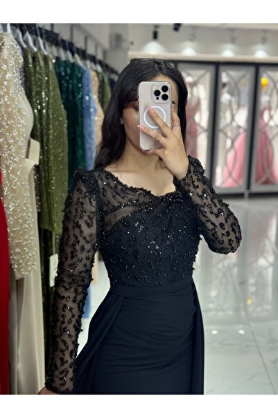 miracoutureofficial Boncuk işleme özel tasarım pelerin detaylı abiye elbise