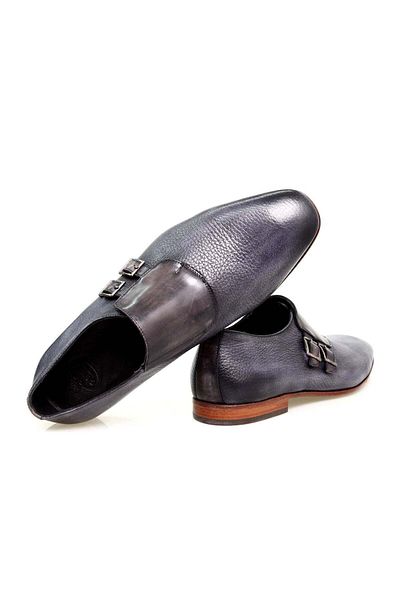 FRANCO CALVANI Gray Color Laceless Genuine Leather Men's Shoes