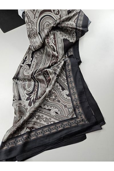 Webinay Home Ethnic Pattern Imported Voile Silk Shawl Scarf Hijab