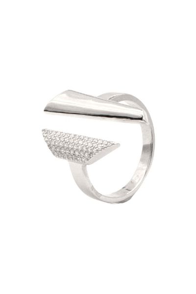Bijuteria SORELLY Half Cut Silver Ring with White Stones 20