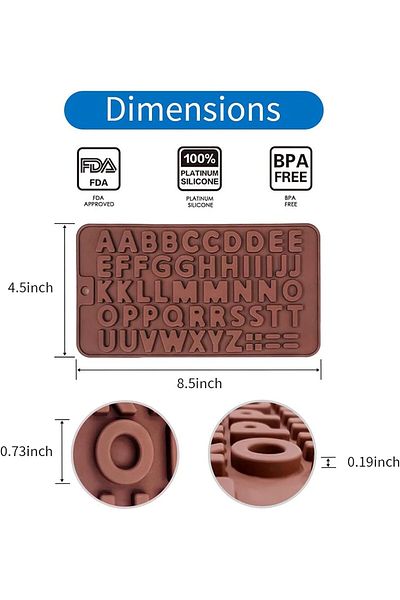Generic Chocolate Resin Letter Number Molds Silicone Alphabet Molds for Unique DIY Candy Birthday Cake