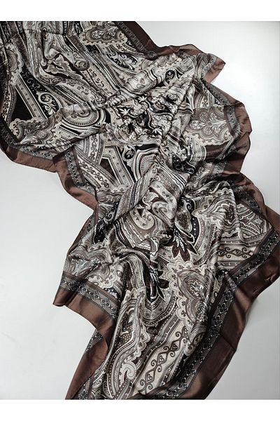Webinay Home Ethnic Pattern Imported Voile Silk Shawl Scarf Hijab