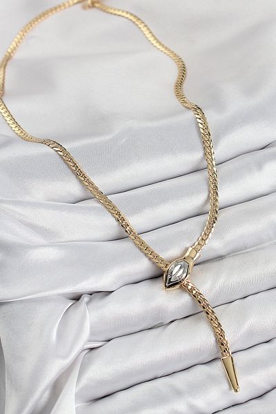 norsary Brass Elevator Snake Model Gold Color Women's Necklace