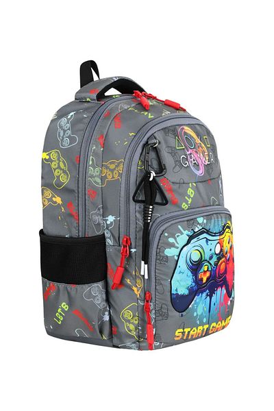 Dadacuq Multi-Compartment'Gamer Start Game' School Bag Triple School Set with Lunchbox and Pen Holder Ddcq2822