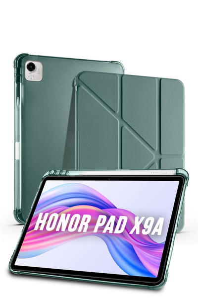 Nezih Case Honor Pad X9A Uyumlu Tri-Folding Kalem Bölmeli Uyku Modlu Akıllı Kılıf