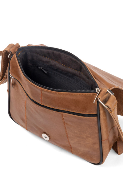 fubileather Dámská taška Messenger z pravé kůže pro každodenní nošení střední velikosti