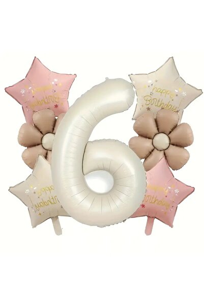 DÜVENCİ TİCARET Set de baloane cu folie, în culorile caramel, margaretă, roz,...