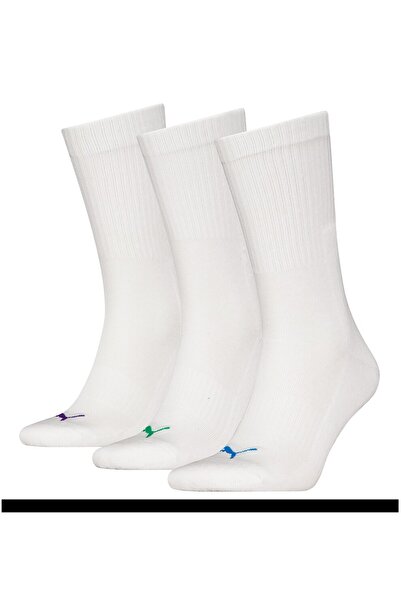 Puma , Set of Unisex Long Socks - 3 Pairs, Green, White, Blue, 39-42