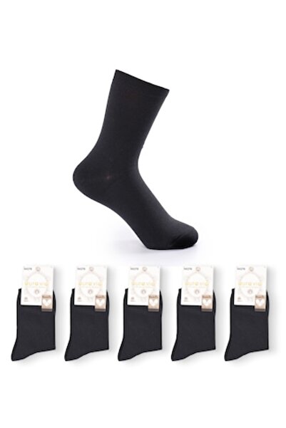 Aura.via - Set of 5 pairs women's cotton socks, black, 35-38