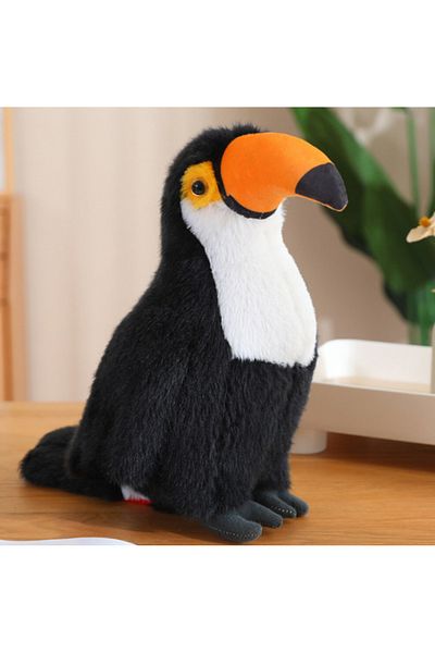REBELS Plus Mascotă Toucan Drăgălaș Alb și Negru – 30 cm