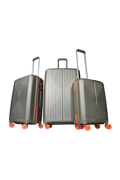 GROUND Sirius 3’lü Valiz Seti Kaykay Tekerlekli – Krom - 10728