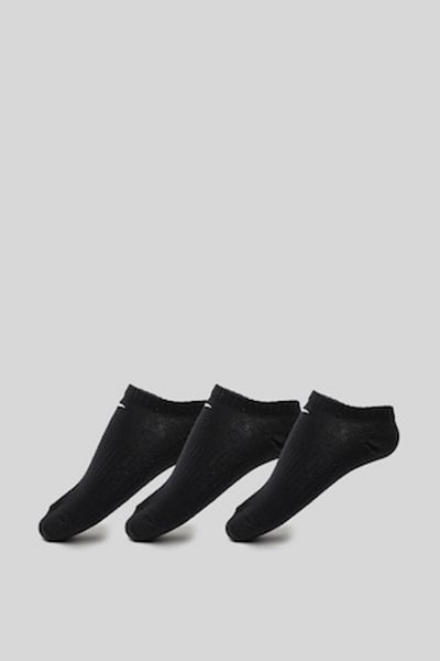 Nike , Set of unisex very short running socks Dri-Fit - 3 pairs, Black, L
