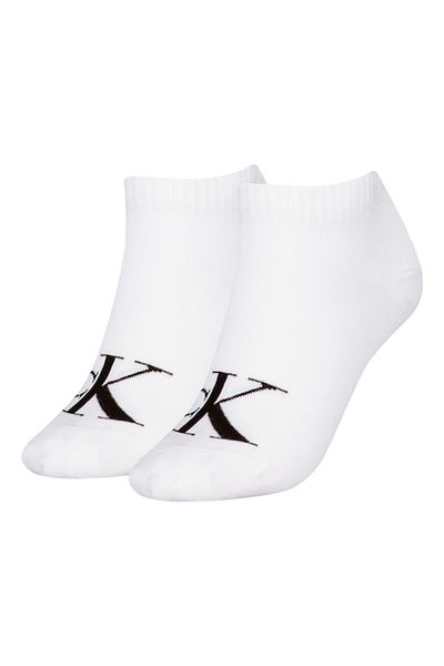 Calvin Klein , Set of ankle socks with logo - 2 pairs, Black faded, Optical white, 39-42