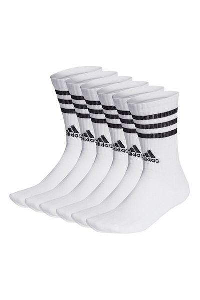 adidas , Set of Long Unisex Socks - 6 Pairs, White, Size 40-42