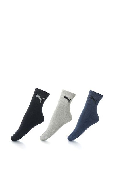 Puma , Set de sosete scurte - 3 perechi, Unisex, Negru/Gri/Albastru, 39-42