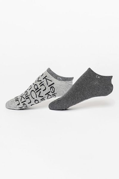 Calvin Klein , Set of short ankle socks - 2 pairs, Grey melange, 43-46